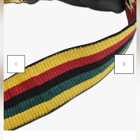Valentino Guitar Strap - Tie Dye Rasta Jamaican Rockstud - Picture 4 of 11